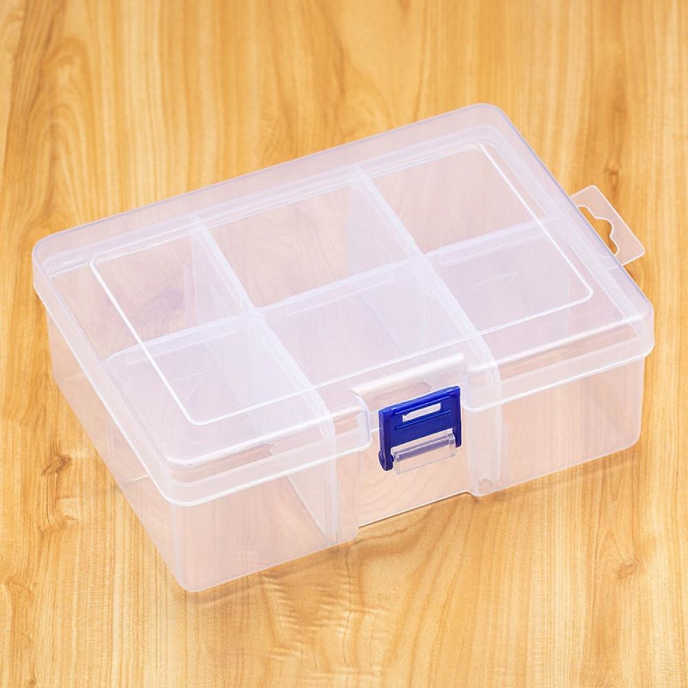 Karlsitek Clear PP Rectangle Mini Storage Containers Box with Lid for Accessories,Screws,Drills, Size: 16.3*11.8*5.8cm, Blue